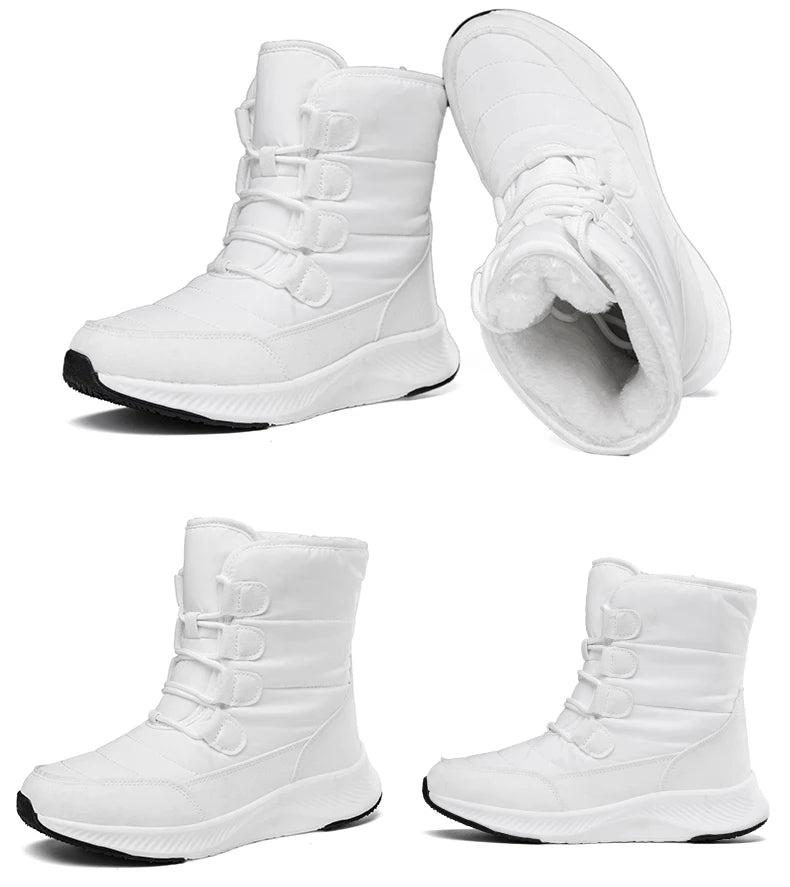2023 Winter White Snow Boots Waterproof Non-slip Thicken Plush Warm Ankle Boots Women Shoes Botas Mujer Platform Shoes