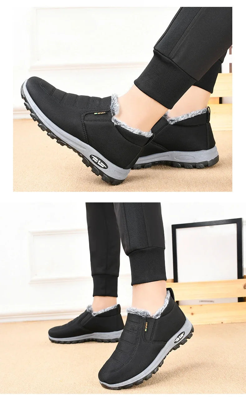 New Winter Snow Boots Outdoor suede anti slip shoes Men Casual Warm Fur Boots Comfortable elderly cotton shoes Zapatos Hombre