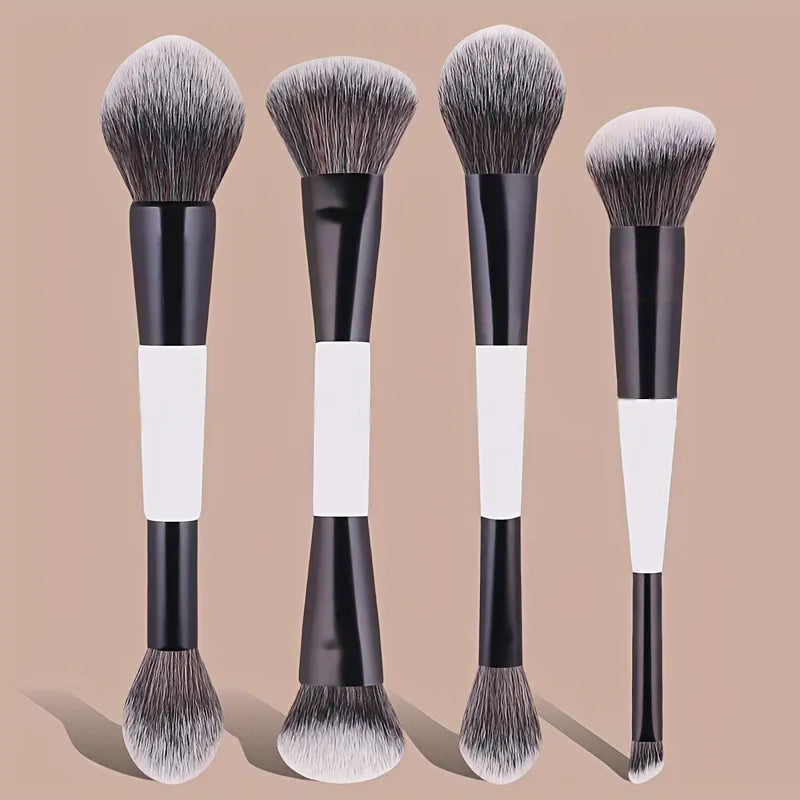 1pcs Double Head Makeup Brushes Flat Angled Foundation Concealer Contour for Blending Loose Powder Liquid Cream Cosmetic Tools