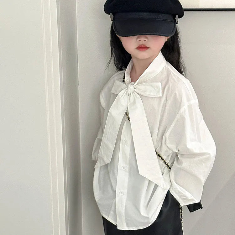 Girls Shirt Spring Autumn Long Sleeve Casual Daily Blouse for Kids Fashion Design Striped Flower Teen School Child Tops Clothes