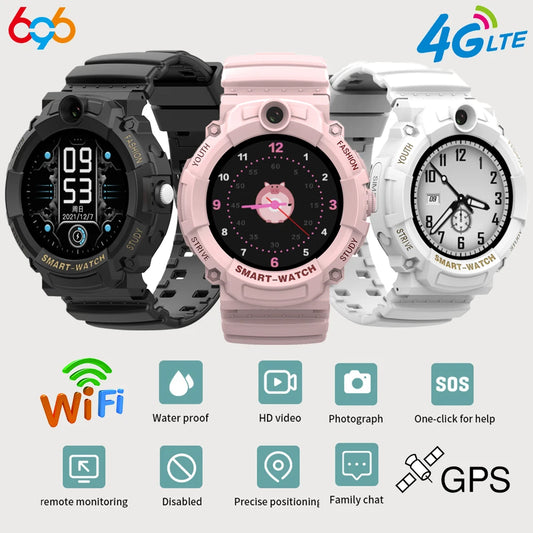 2024 New 4G Kids Video Call Smart Watch GPS WiFi Location HD Camera Waterproof SOS RAM 512MB+ROM 4GB Children Student Smartwatch