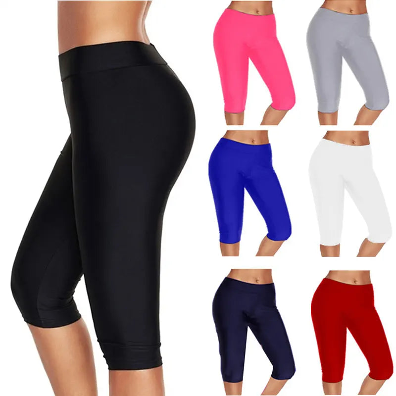 High Waist Push Up Fitness Leggings Crop Wide Waistband Cycling Short Leggings Workout Jogging For Women Training Leggings