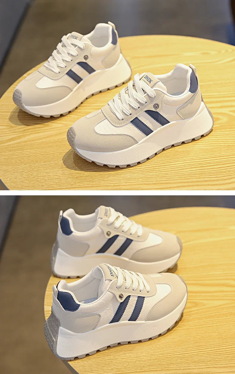 Moipheng Women Shoes Breathable Lace Up Platform Sneakers Lightweight Outdoor Training Sport Shoes Casual Running Sneaker Tenis
