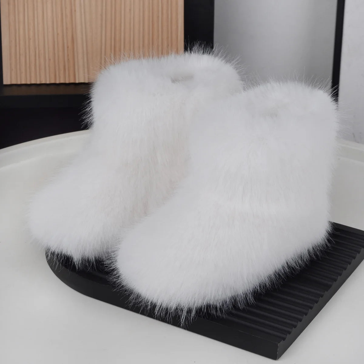 Winter Kids Boots  New Faux Fur Toddler Girl Boots Fashion Colorful Fur Children Ankle Snow Boots Warm Shoes Girls Christmas