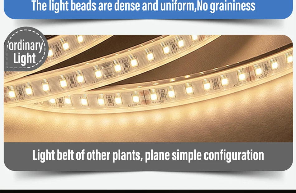 COB LED Strip 360leds/M High Bright EU Plug 220V CRI RA90 Waterproof Outdoor Garden FOB LED Tape For Bedroom Kitchen Lighting