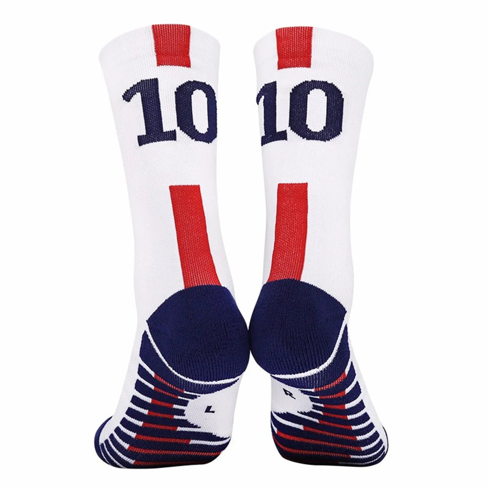 Number Kids Soccer Socks 10# Star 7# Mid-tube Boys Cycling Socks Outdoor Towel Bottom Fashion Men's Sport Football Short Socks