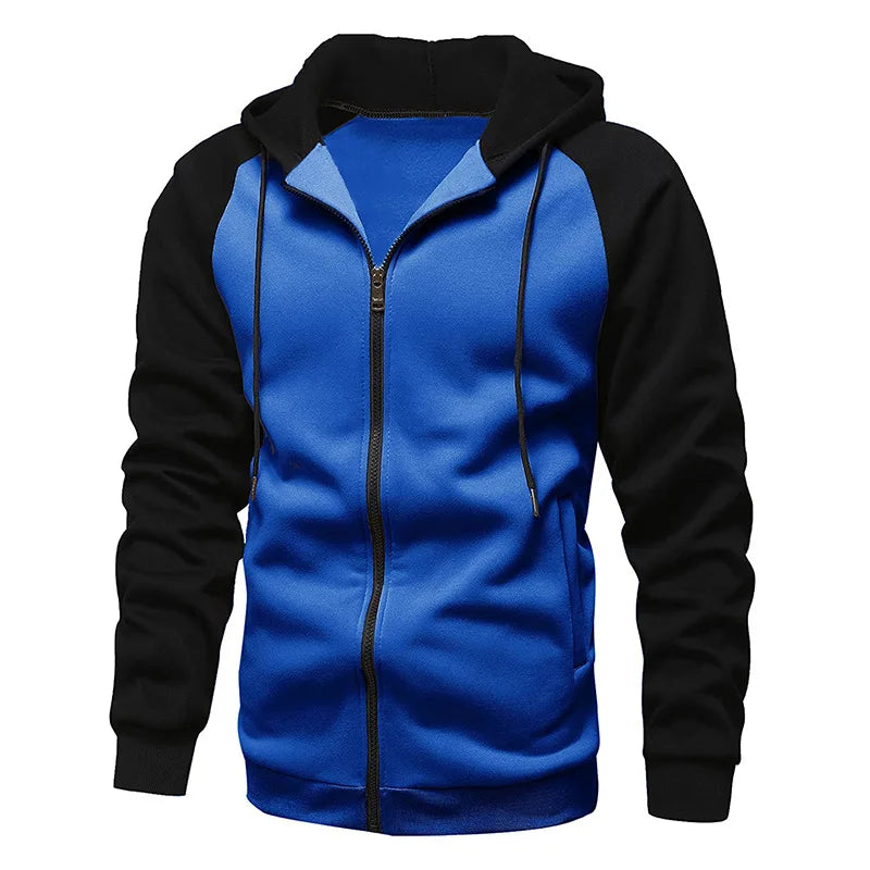 2024 Men's Jacket Fashion Spliced Autumn Jackets for Men Fleece Long Sleeve Coat Man Casual Hoodies Streetwear Men's Coats