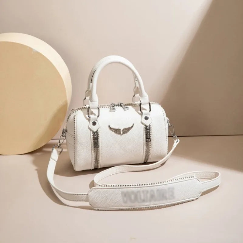 Famous design zipper women's crossbody bag, fashionable women's chain shoulder bag, modern trendy style handbag