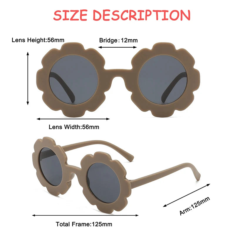 Nuevas gafas de sol redondas con diseño de flores para niños, gafas de sol UV400 para niños y niñas, gafas de sol encantadoras para bebés, gafas de sol para niños