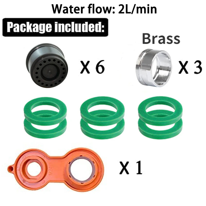 24mm Faucet Aerator Replacement, Water Saver Spout Filter Kitchen Tap Aerators Kit(6 Pieces)  Faucet Adapter Bathroom