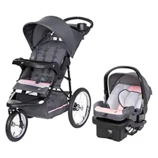 New upgrade HOME-Expedition Jogger Travel System with EZ-Lift™ Infant Car Seat, Dash Pink Fully upgraded