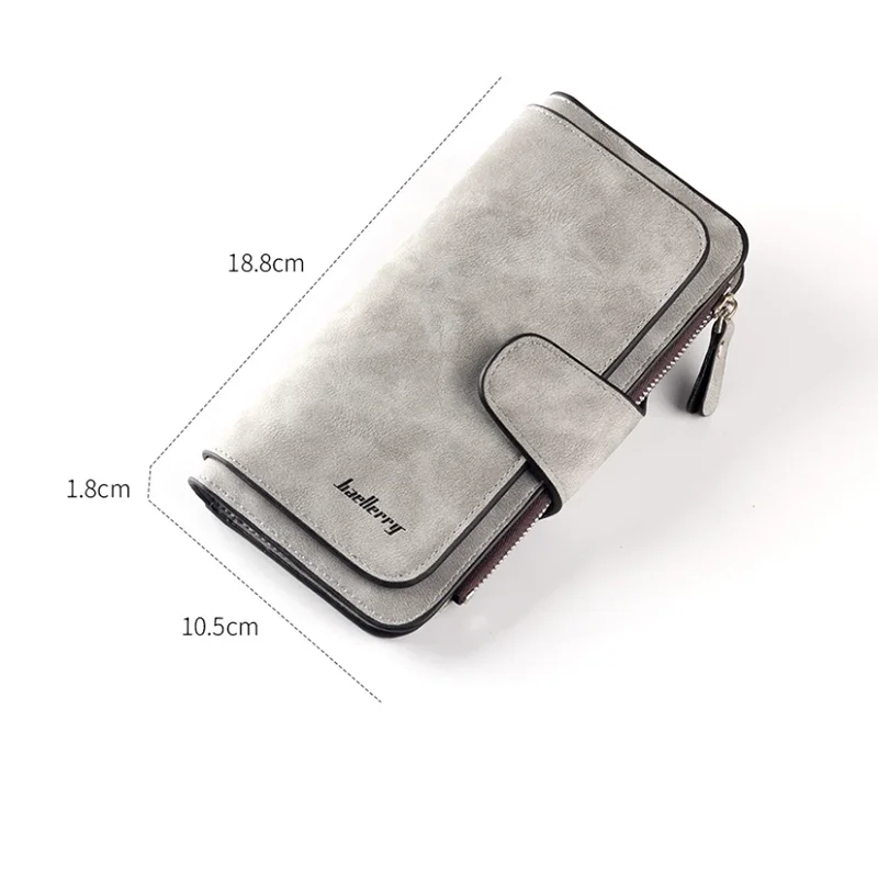 Baellerry Women's Long Wallet High Quality with Buckle Multiple Card Slots Mobile Phone Holder Hand-held Bag