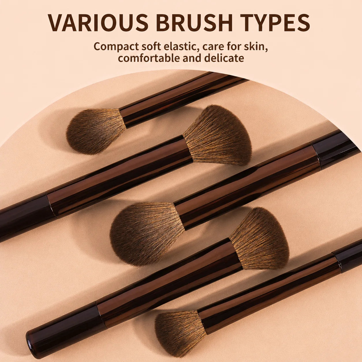Makeup Brush Set - 18pcs High-Value Multi-Functional - Including 15 Makeup Brushes + 2 Powder Puffs + Makeup Bag - Travel-Friend