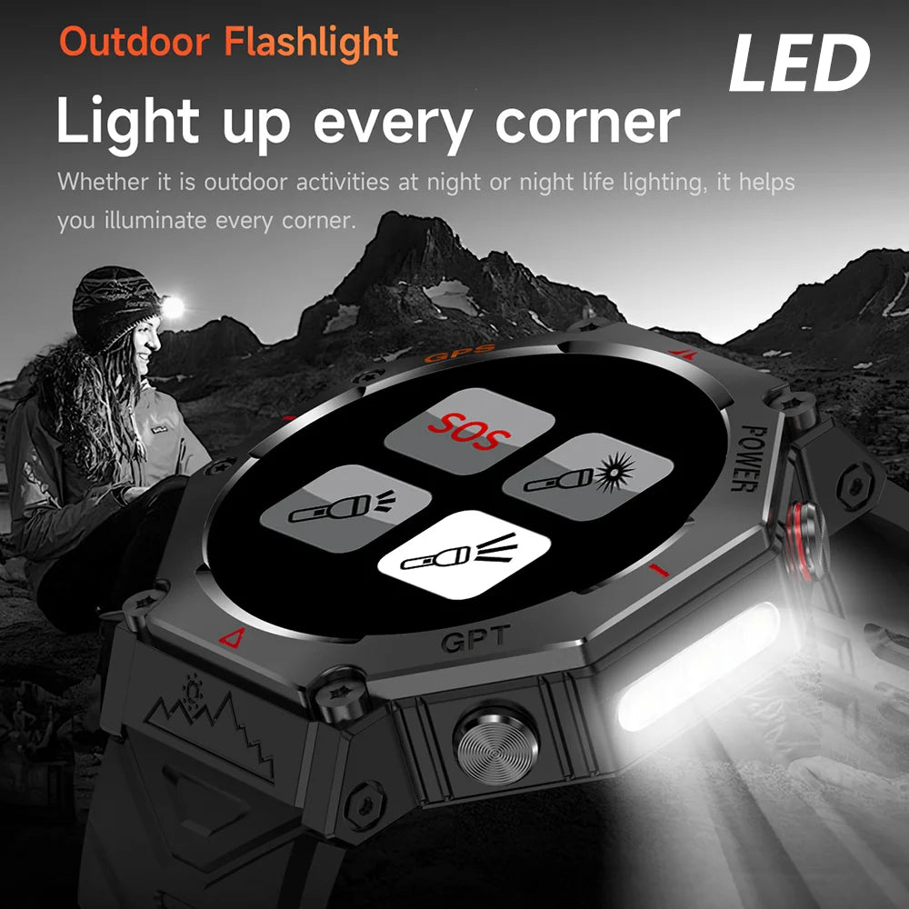 2025 New ChatGPT AI assistant Smart Watch 5ATM Waterproof GPS Built-in Dual-band GNSS Compass Sport Smartwatch Men Woman