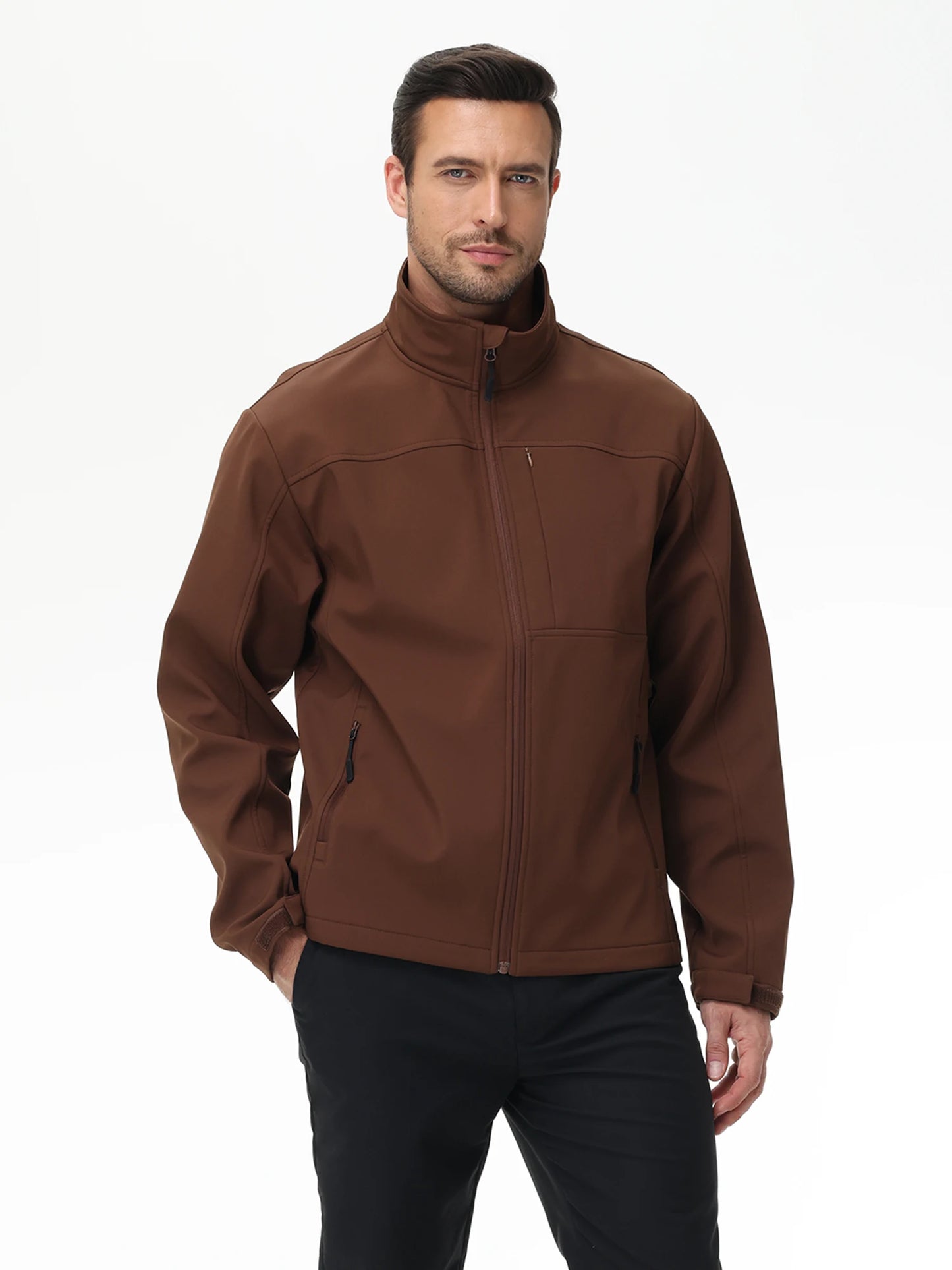 Mens Business Casual Jacket, Windbreaker Waterproof Fashion Coat, Cargo Jacket for Daily Outdoor Travel Autumn Winter