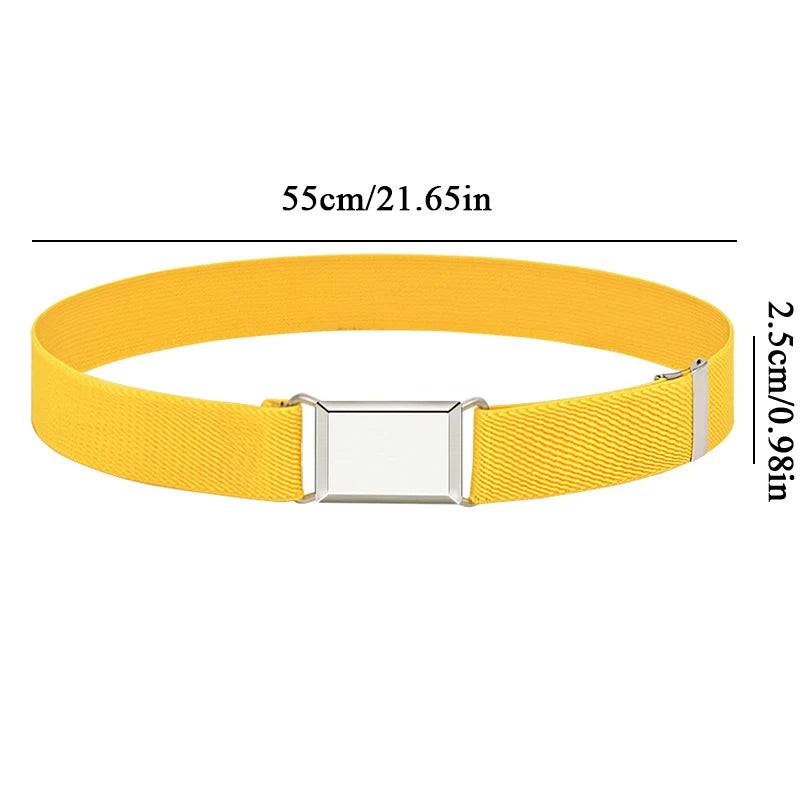 Children Elastic Belt Adjustable Stretch Waist Belt Canvas Waistband Boy Girls Pants Trousers Waist Strap Easy Buckle Kids Belt