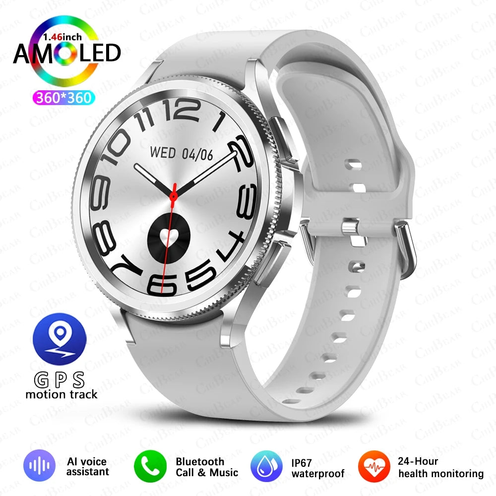 2025 New Smart Watch 6 Men's Outdoor Sports 100+ Sport Modes IP68 Waterproof Watch AMOELD HD Screen Smartwatch Android IOS