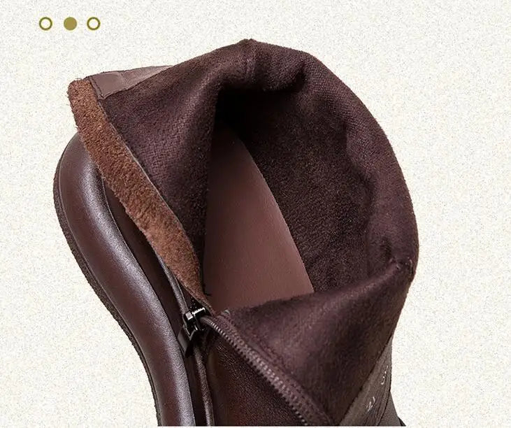 GKTINOO Genuine Leather Short Boots Women Shoes 2025 New Autumn Winter Round Toe Thick Soled Zip Handmade Platform Women Boots