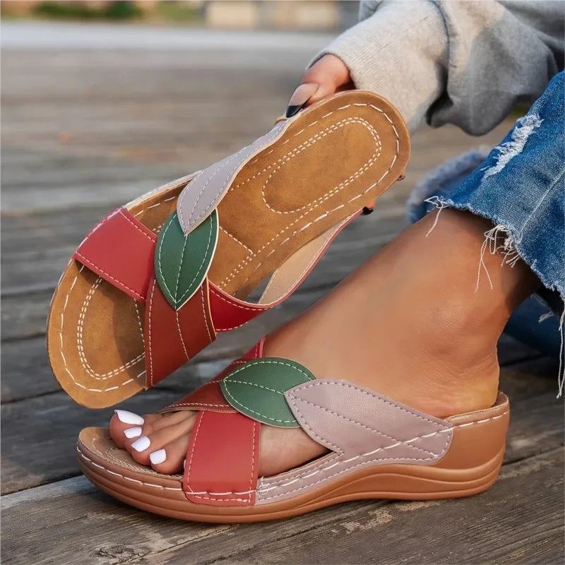 Summer Women Sandals Shoes Party Ladies Shoes Slides Sandals Ladies Wedge Sandals Woman Non-Slip Footwear Women Slippers Female