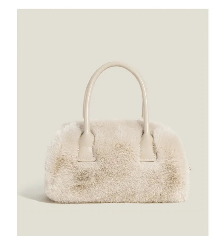 autumn and winter cute plush handbag women's 2025 new fashion versatile shoulder messenger bag