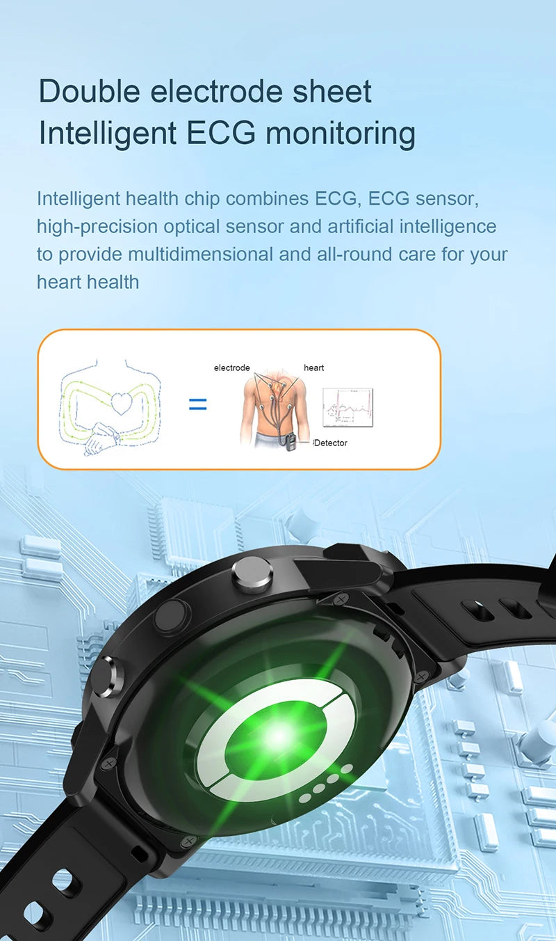 New Arival 1.6inch 4G All Netcom Can help children learn Smart Watch Dual cameras 4+6GB body temperature ECG monitoring Watch