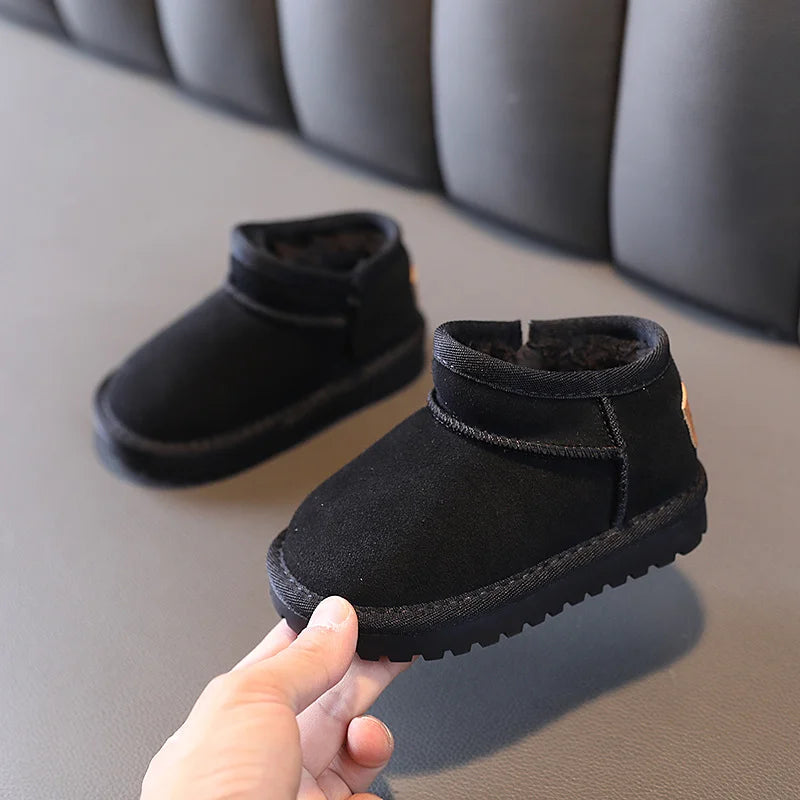 Children Snow Boots Girls Fashion Warm Plush Winter Boots Boys Wearable Soft Sole Snow Boots Size 15-30