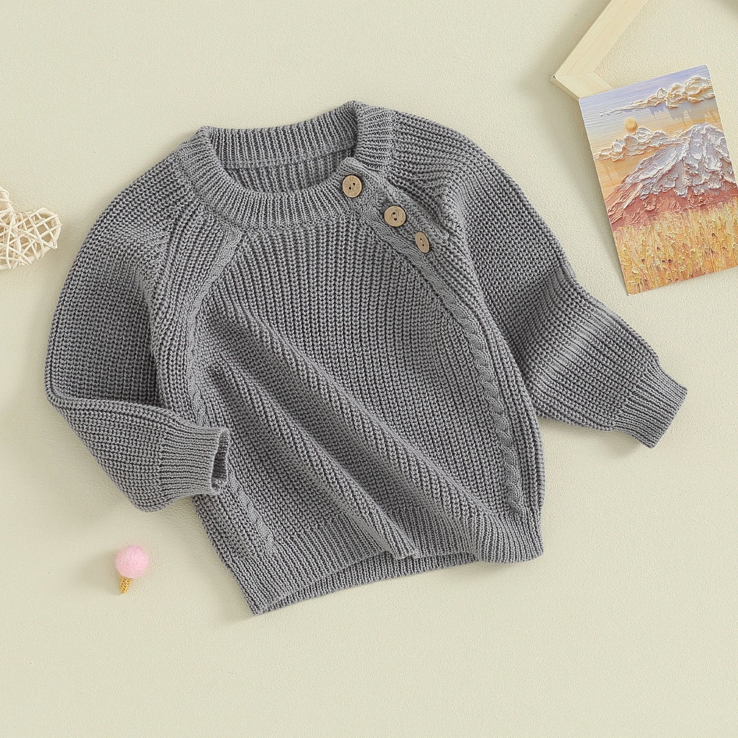 Ropa Jerséis Niñas Niños Suéter de punto Casual Sólido Invierno Cálido Jersey de manga larga Ropa de punto infantil para niños pequeños