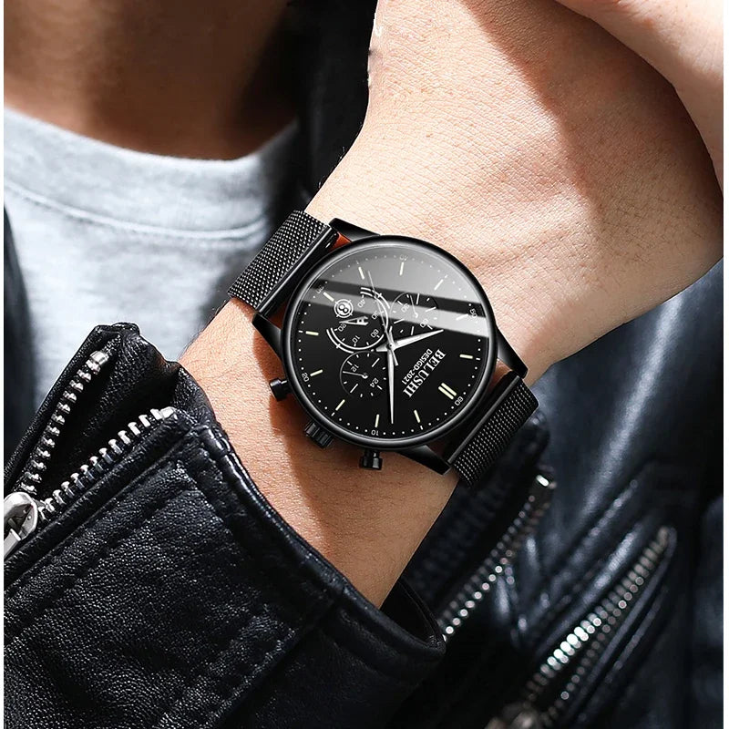 BELUSHI 2024 New Fashion Mens Watches Top Luxury Brand Sport Quartz Luminous Waterproof Chronograph Wristwatch Mens Watches