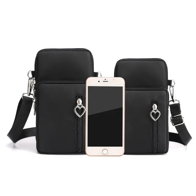 Waterproof Nylon Mobile Phone Versatile Mini Bag Purses Women's Shoulder Cross Body Messenger Bag