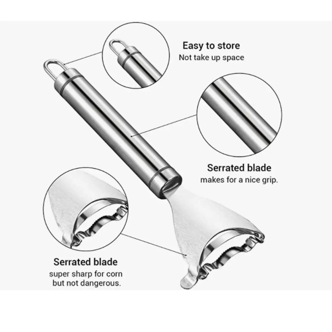 Home Y-Shaped Corn Peeler - Stainless Steel Fast Kernel Remover 3 Seconds Per Corn Kitchen Corn Shelling Lazy Tool