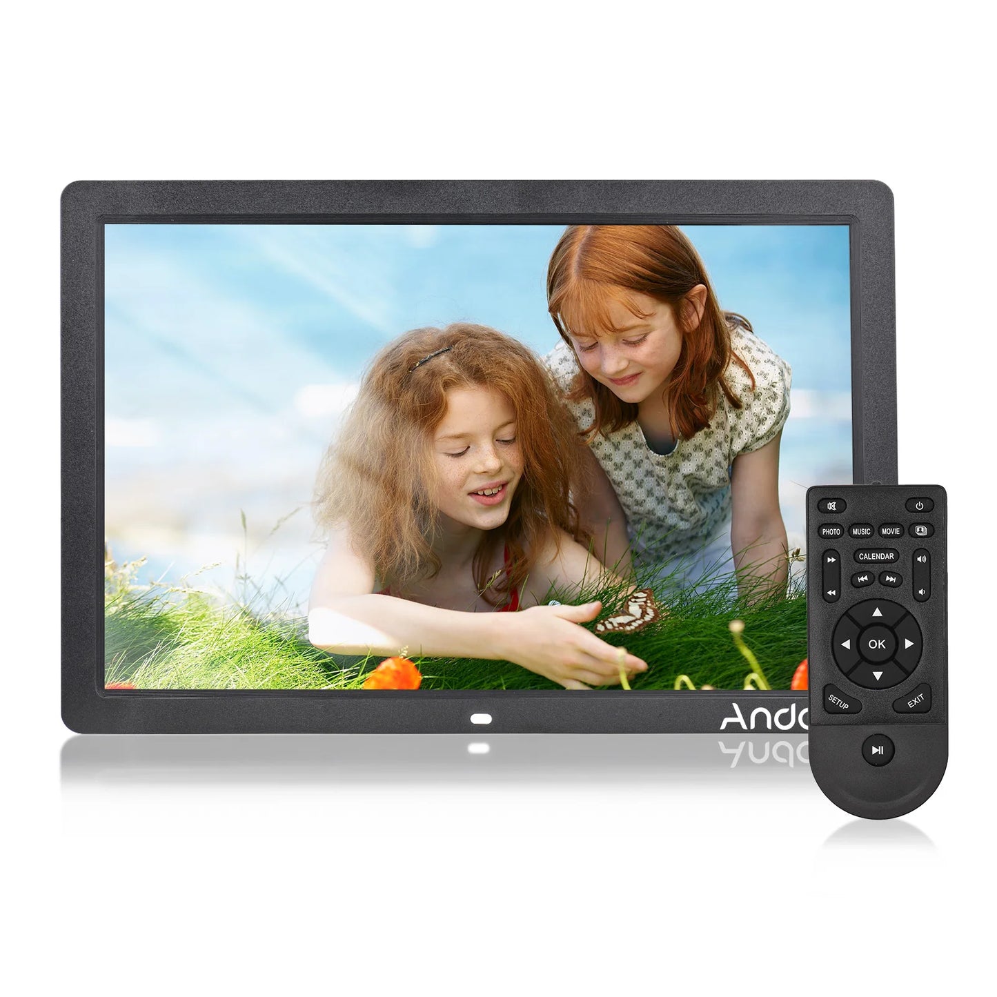 Andoer 17inch LED Digital Photo Frame 1080P Electronic Picture Frame MP3 MP4 Video Player Clock Calendar with Remote Control