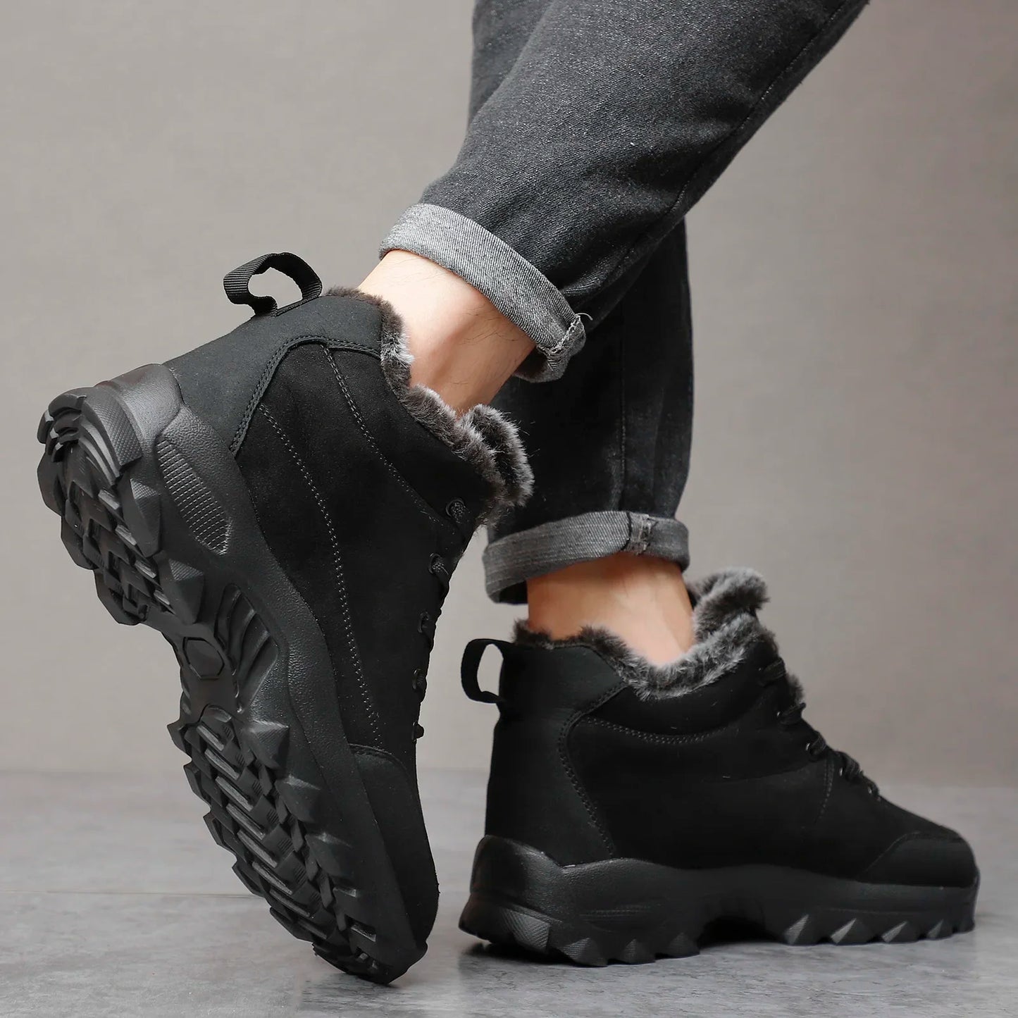 Men Winter Snow Boots with Fur Outdoor Sneakers Men Shoes 2023 New Male Warm Footwear Ankle Boots for Men Botines Botas Hombre