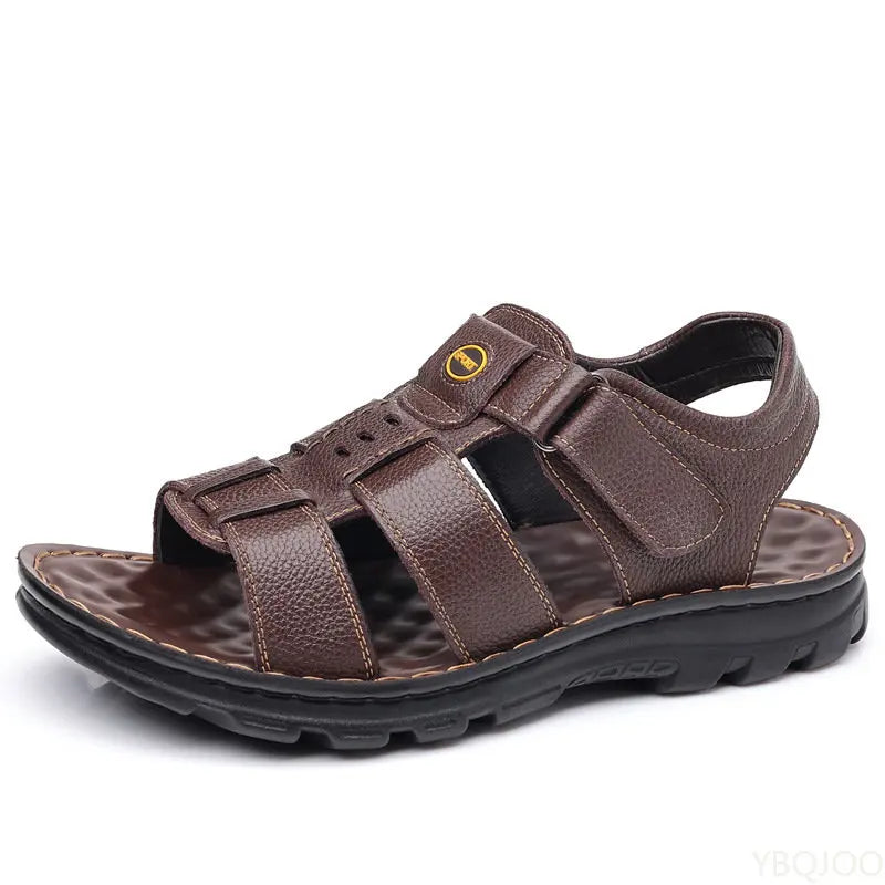 Genuine Leather Men Sandals Male Summer Shoes Outdoor Casual Sandal Cowhide Beach Shoes Classic Non-slip Men's Sandles