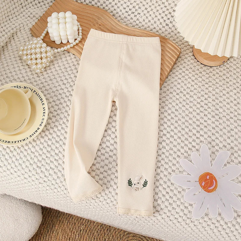 Girls' Spring and Autumn Leggings 2026 New Style for Little Girls, Fall Wear for Older Children, Children's Outerwear Pants, Trendy Autumn Pants