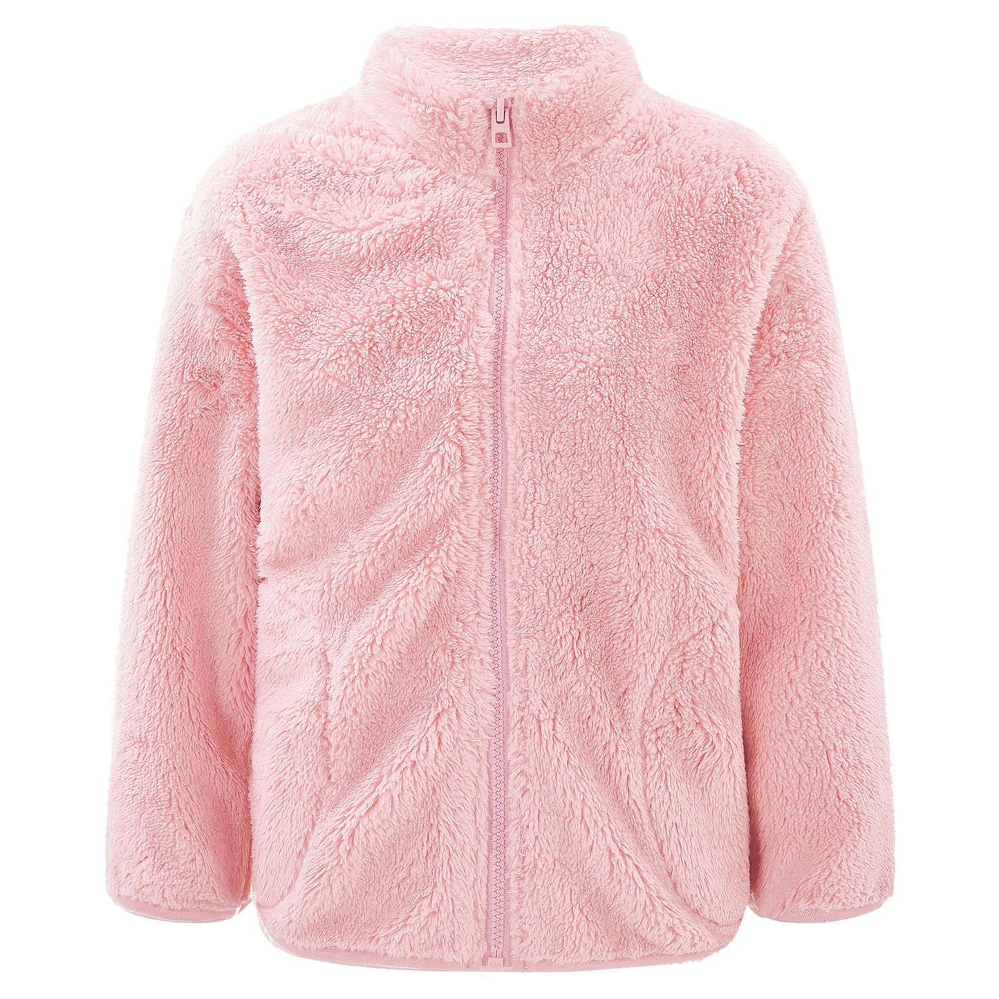 Girls Boys Warm Fleece Jacket Coat Full-Zip Turtleneck Tops with Pocket Fall Winter Outerwear for 2 Years-12 Years