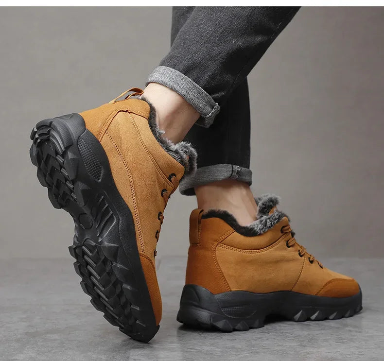 Men Winter Snow Boots with Fur Outdoor Sneakers Men Shoes 2023 New Male Warm Footwear Ankle Boots for Men Botines Botas Hombre