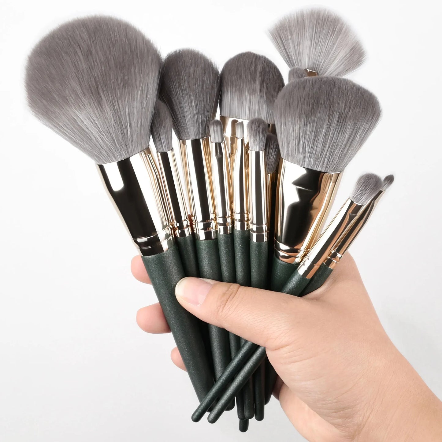 10PCS Makeup Brushes Set Eyeshadow Brush Angled Eyeliner Brush Fan Lash Brush Loose Powder Brush Makeup Tools