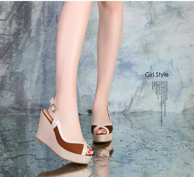 Size 33-40 Summer High Heel Wedges Sandals Female Peep Toe Leisure Platform Sandals Women Shoes