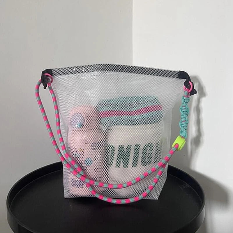 Makeup Bag New Water-proof Cosmetics Bag Fashion Travel Large Capacity Toiletries Pouch Trendy Girl Wash Bag with Lanyard