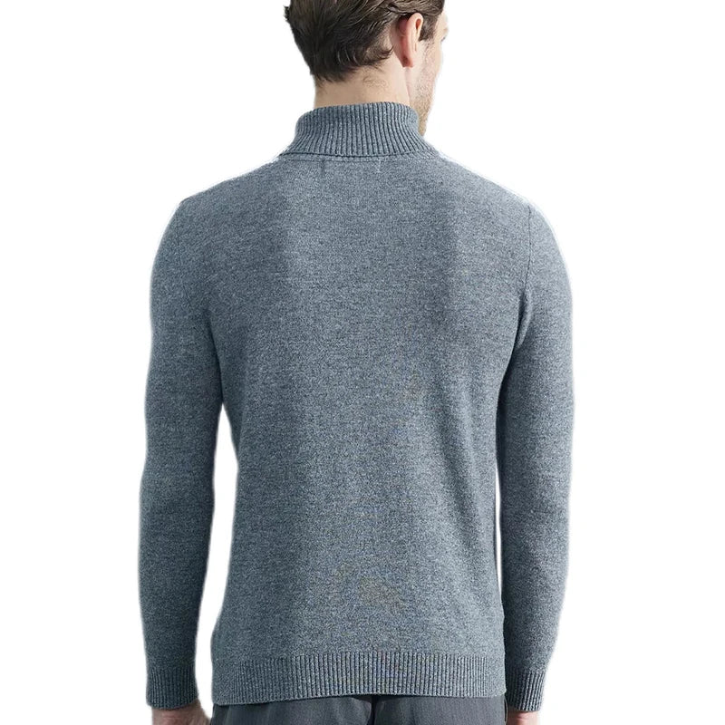 Men Knitted Sweaters Cashmere Sweater 100% Merino Wool Turtleneck Long-Sleeve Thick Pullover Winter Autumn Male Jumpers Clothing