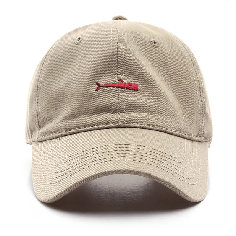 Simple Baseball Cap men Sebound Hat Whale Embroidery Casual Hat Cotton Soft Top Cap New Boy Girl Couples With The Same Hats