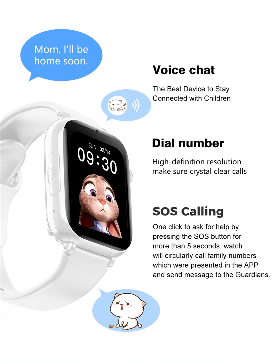 2024 4G Smart Watch Kids GPS Location WIFI Video Call SOS Waterproof Children Smartwatch Camera Monitoring Tracker Watch Girls