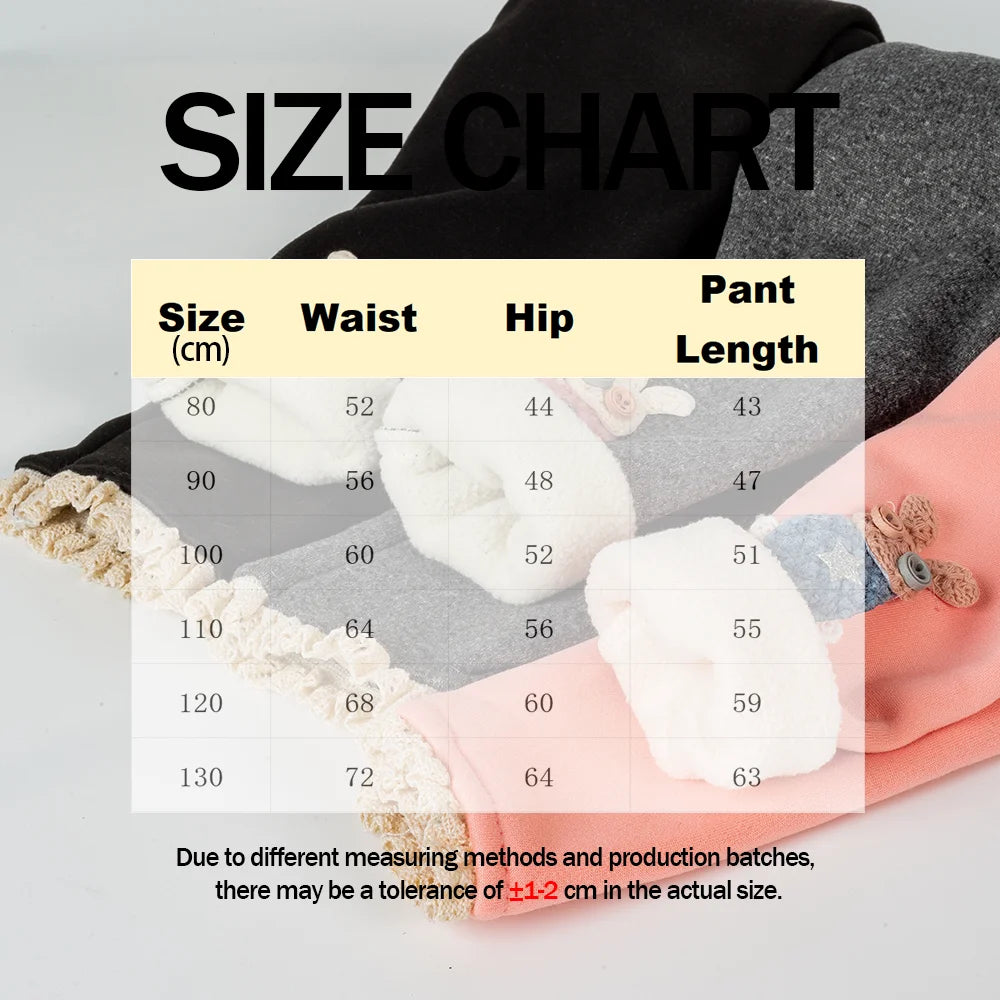 Girls Thermal Leggings Autumn Winter Kids Cute Rabbit Simplicity Tight Warm Trousers Baby Children Skinny Pants Casual Bottoms