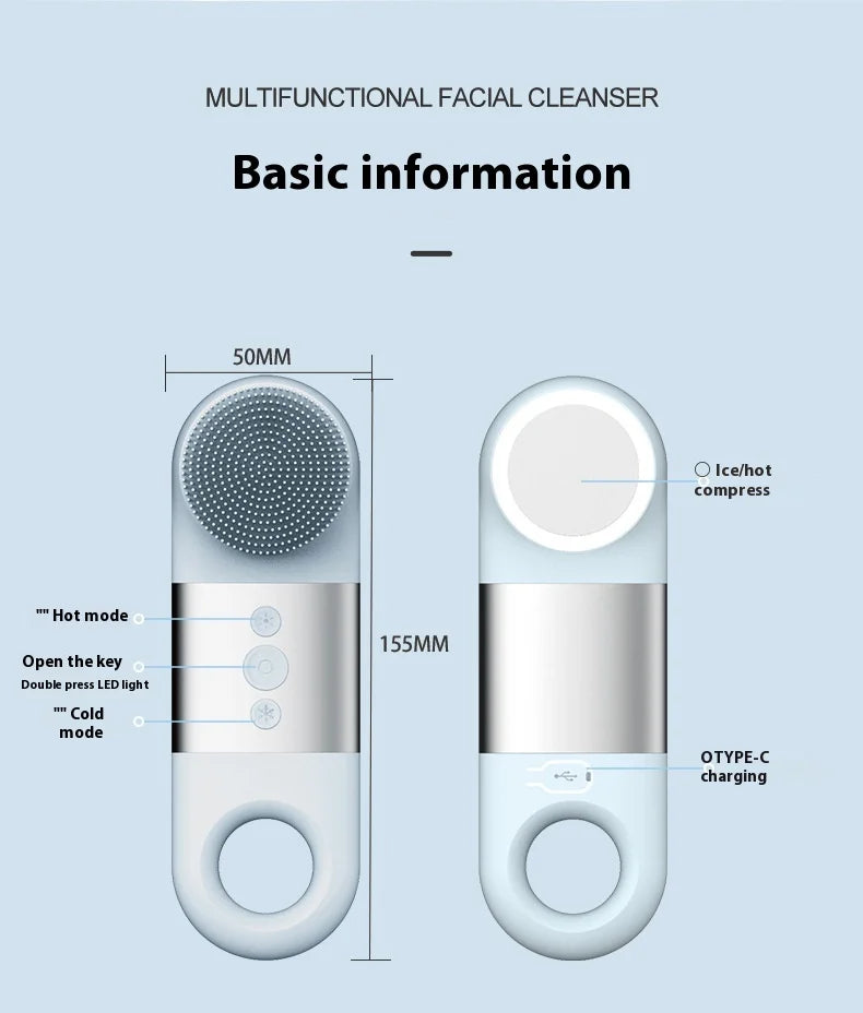 New Silicone Electric Massage Cleanser Face Washer Skin Face Makeup Remover Rechargeable Face Brush Face Exfoliating Tool