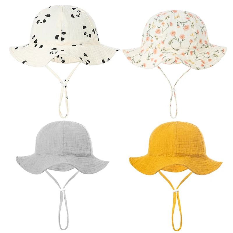 Sombrero de cubo de verano para bebé, niño y niña, sombrero panamá de algodón suave para niño, gorra para niño pequeño, gorras para el sol y la playa al aire libre, sombreros de pescador para bebé