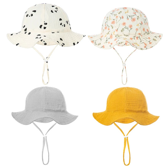 Sombrero de cubo de verano para bebé, niño y niña, sombrero panamá de algodón suave para niño, gorra para niño pequeño, gorras para el sol y la playa al aire libre, sombreros de pescador para bebé