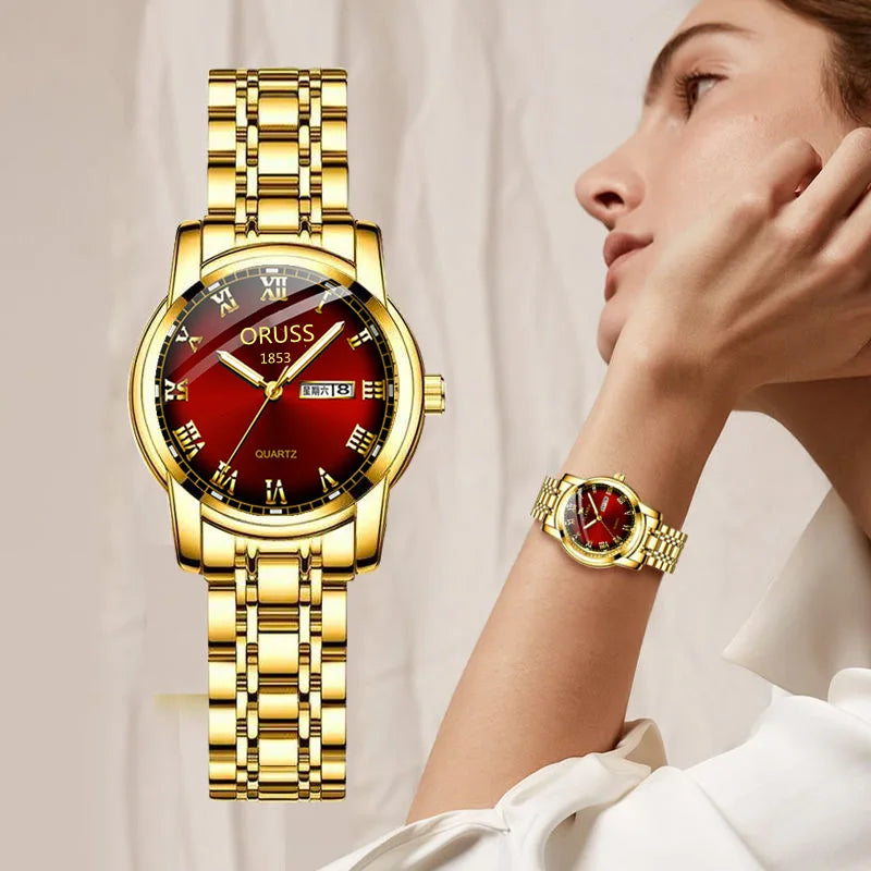 Women's Quartz Watch Luxury Minimalist Ladies Watch Precise Movement Luminous Hands Waterproof Design Niche Style Simple Elegant