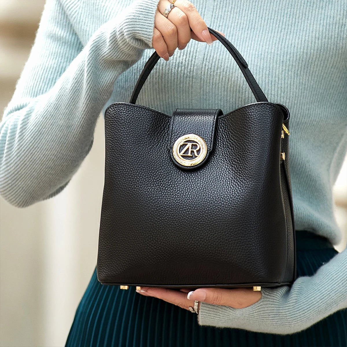 ZOOLER Full Genuine Leather Shoulder Bags Tote Bags Luxury Women Trendy Handbag Totally Skin Fashion Top Handle Purses #WG385