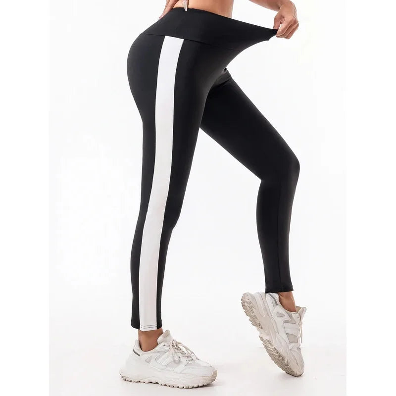 Leggings Women wear high-waisted elastic letter stretch leggings hip lift yoga fitness pants