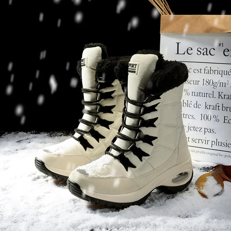 Winter Women High Quality Warm Snow Boots Lace-up Comfortable Ankle Outdoor Waterproof Hiking 2024 Botas De Invierno Para Mujer